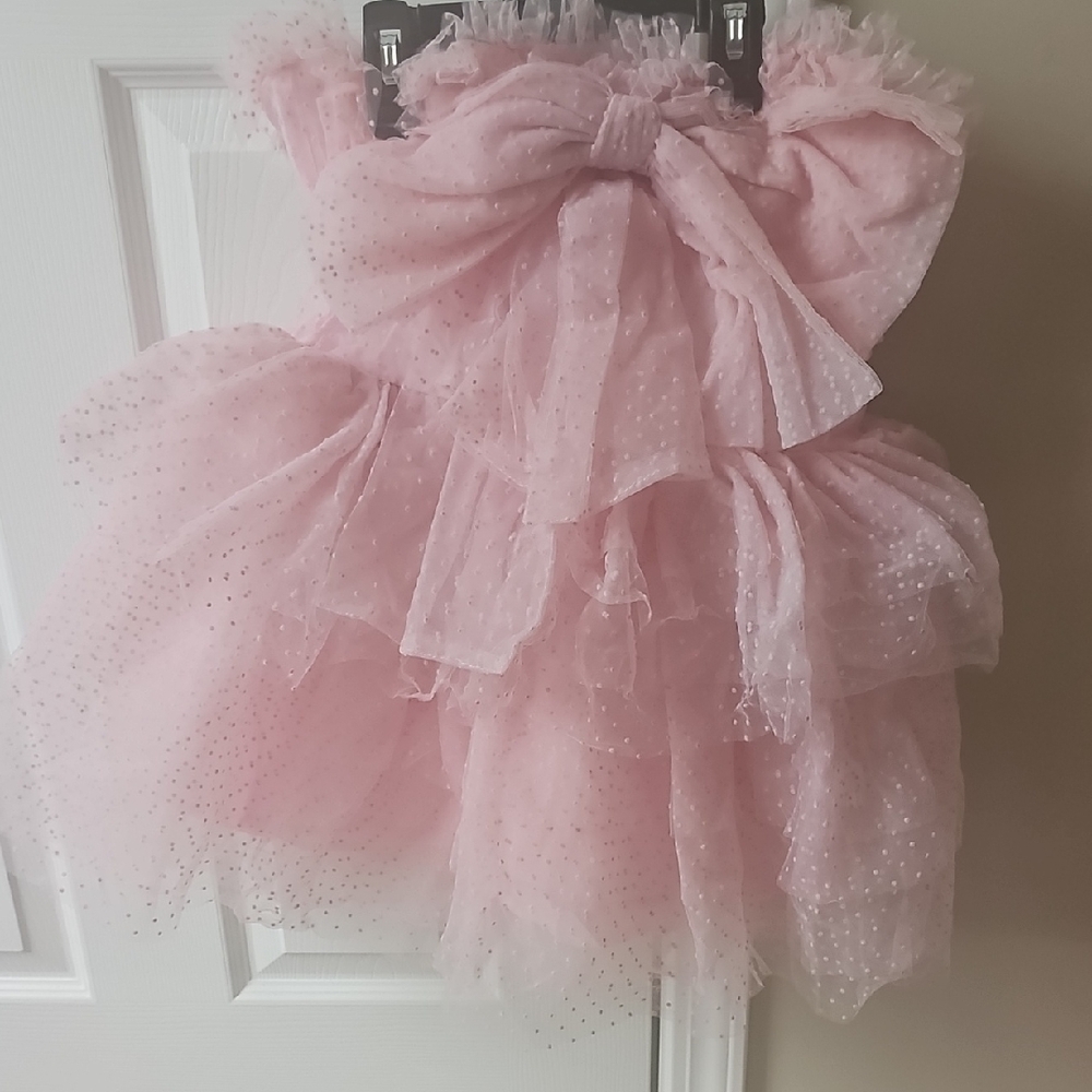 Pink Ruffle Tulle Party Dress